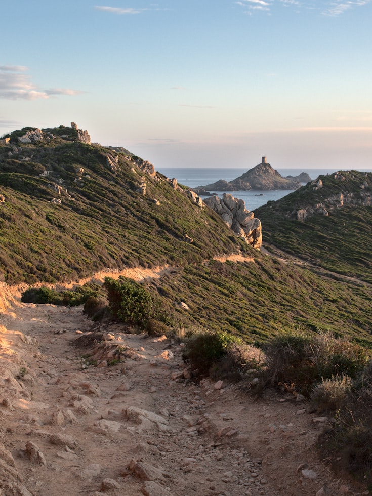 Vue aérienne Torre Genovese di Parata, Route des Sanguinaires, Ajaccio, France